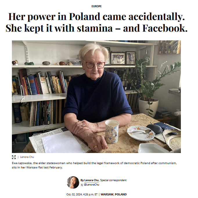 Screenshot of an article: Her power in Poland came accidentally. She kept it with stamina – and Facebook.